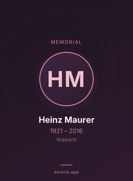 Memorial portrait of Heinz Maurer