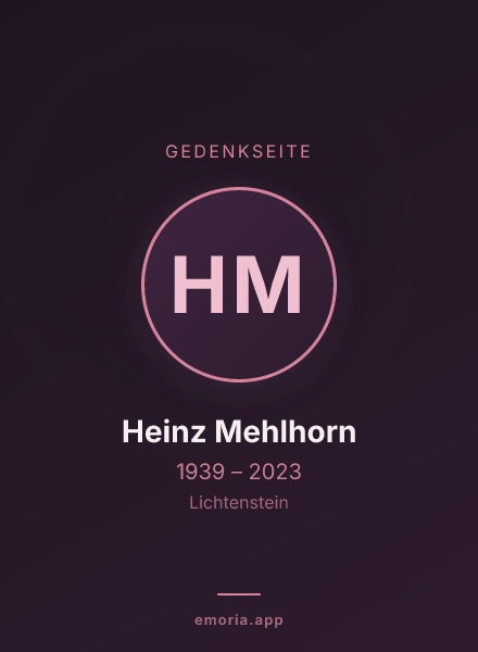Gedenkportrait von Heinz Mehlhorn