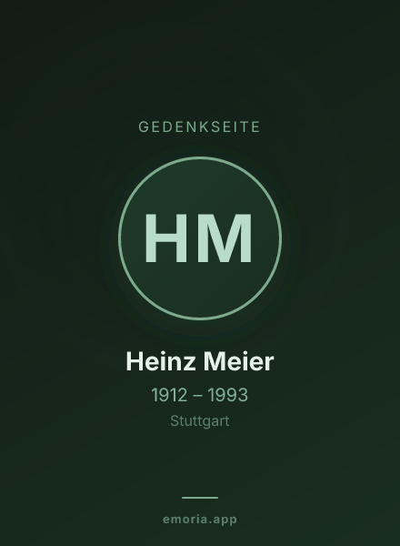 Gedenkportrait von Heinz Meier