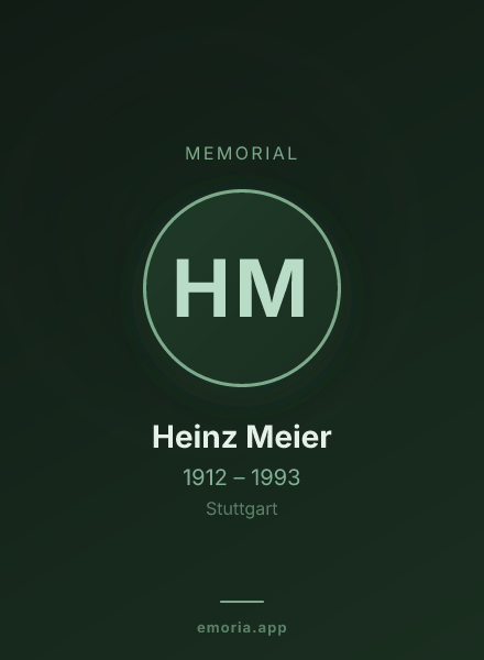 Memorial portrait of Heinz Meier