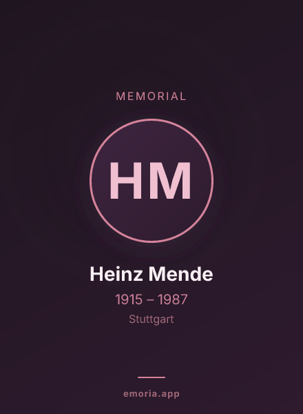 Memorial portrait of Heinz Mende
