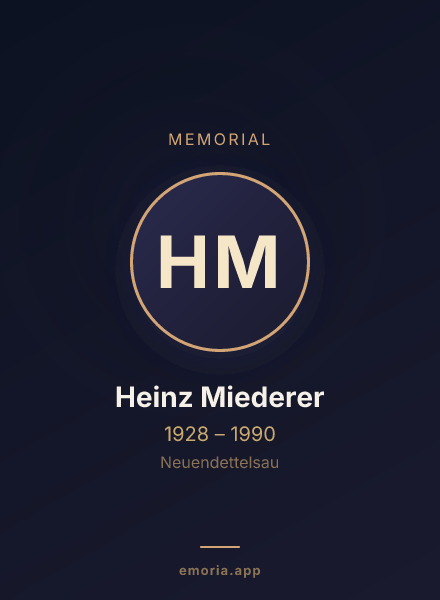Memorial portrait of Heinz Miederer