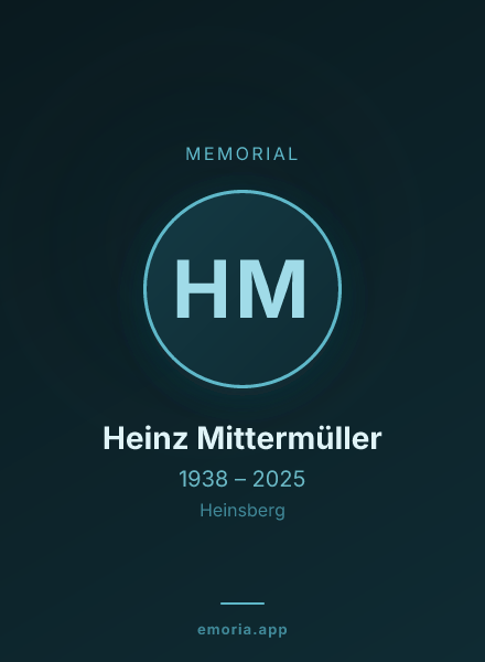 Memorial portrait of Heinz Mittermüller