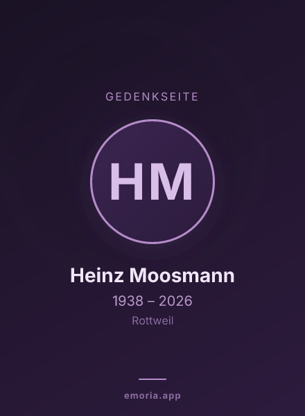 Gedenkportrait von Heinz Moosmann