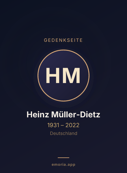 Gedenkportrait von Heinz Müller-Dietz