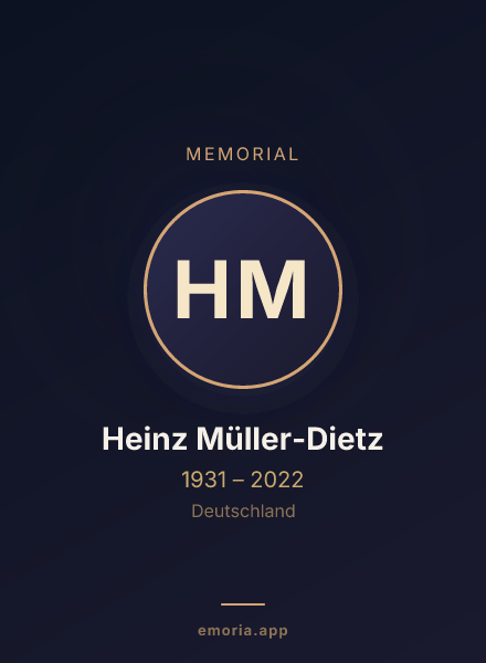 Memorial portrait of Heinz Müller-Dietz