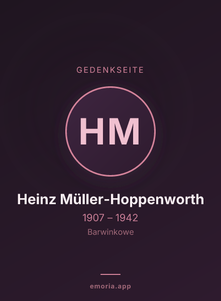 Gedenkportrait von Heinz Müller-Hoppenworth