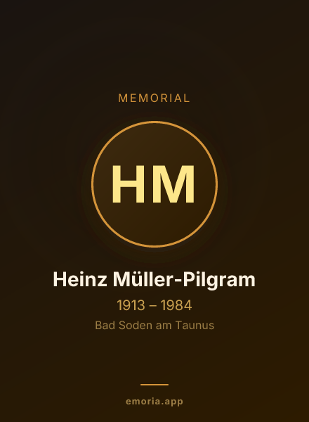 Memorial portrait of Heinz Müller-Pilgram