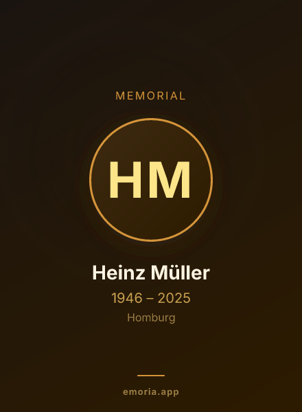 Memorial portrait of Heinz Müller