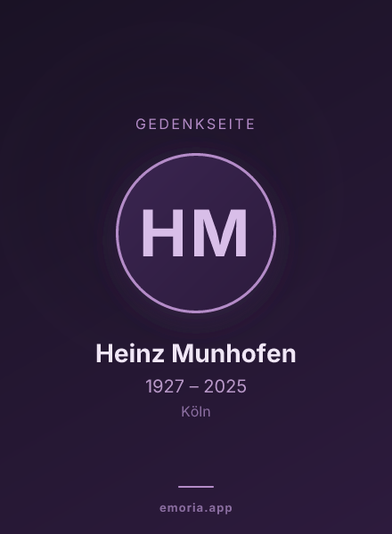 Gedenkportrait von Heinz Munhofen