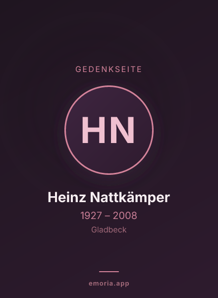 Gedenkportrait von Heinz Nattkämper