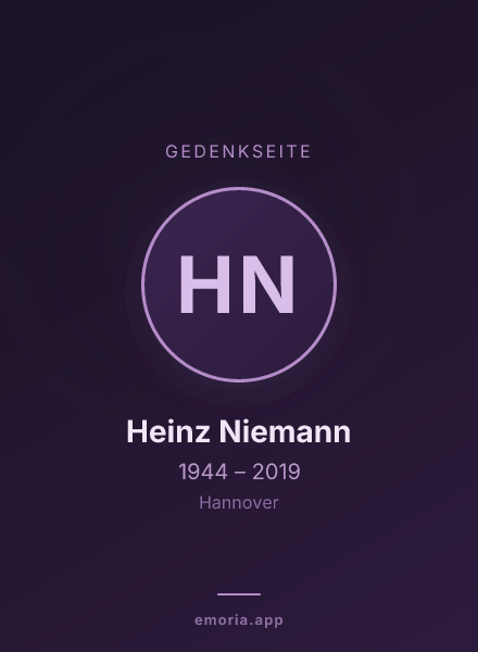 Gedenkportrait von Heinz Niemann