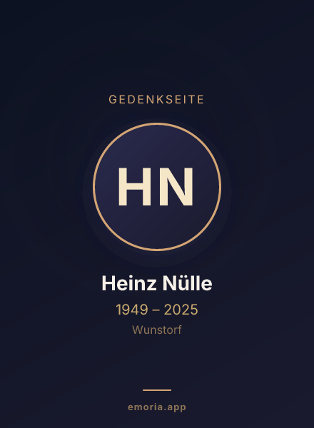 Gedenkportrait von Heinz Nülle