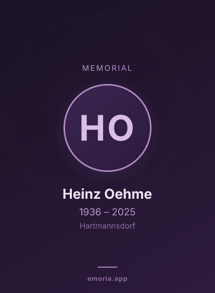 Memorial portrait of Heinz Oehme