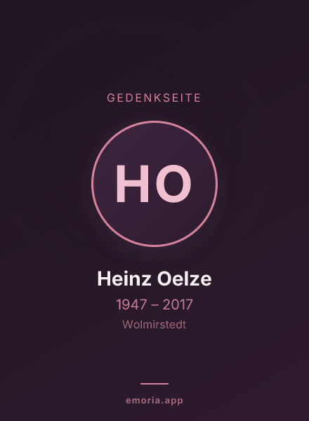 Gedenkportrait von Heinz Oelze