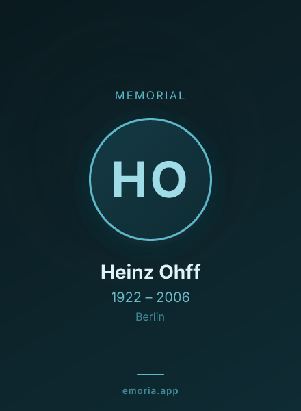 Memorial portrait of Heinz Ohff
