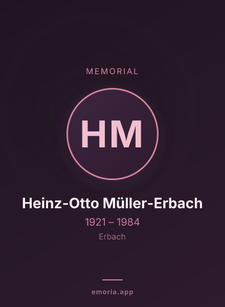 Memorial portrait of Heinz-Otto Müller-Erbach