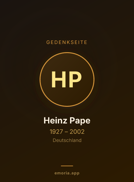 Gedenkportrait von Heinz Pape