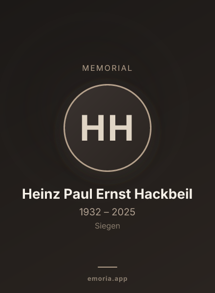 Memorial portrait of Heinz Paul Ernst Hackbeil
