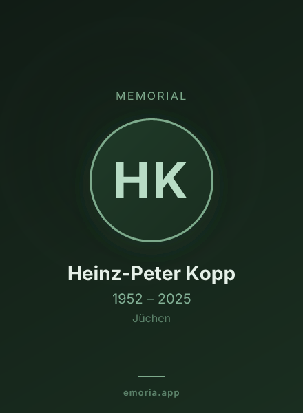 Memorial portrait of Heinz-Peter Kopp