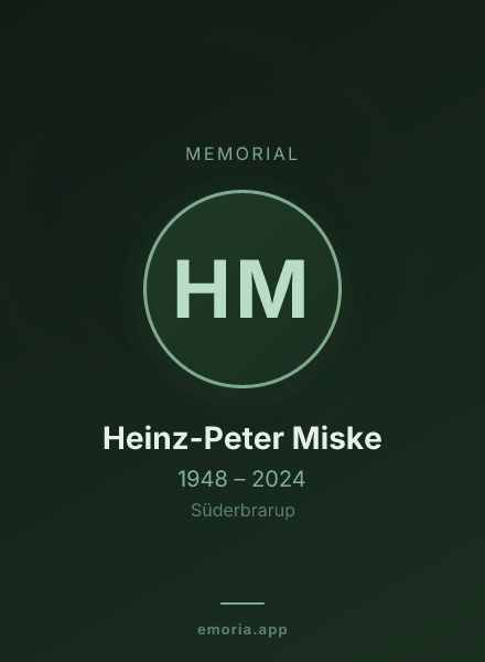 Memorial portrait of Heinz-Peter Miske