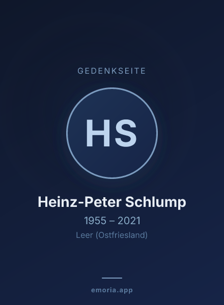 Gedenkportrait von Heinz-Peter Schlump