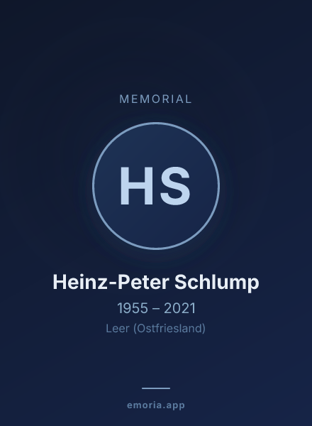 Memorial portrait of Heinz-Peter Schlump