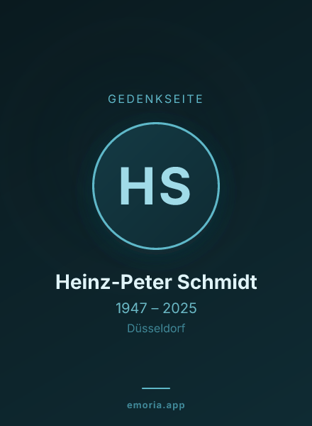 Gedenkportrait von Heinz-Peter Schmidt
