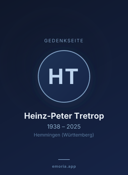 Gedenkportrait von Heinz-Peter Tretrop