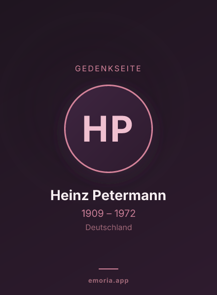 Gedenkportrait von Heinz Petermann