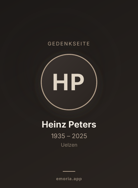 Gedenkportrait von Heinz Peters