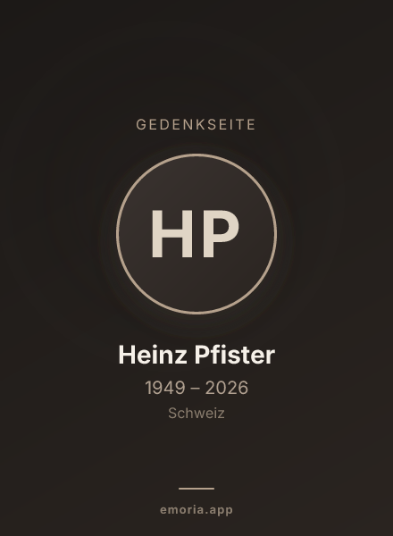 Gedenkportrait von Heinz Pfister