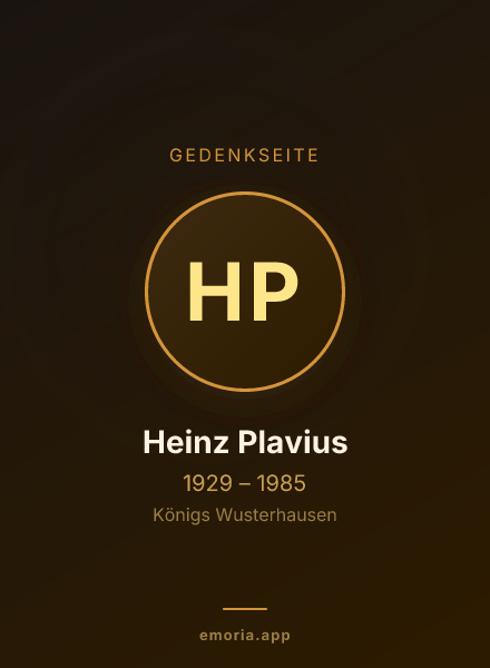 Gedenkportrait von Heinz Plavius