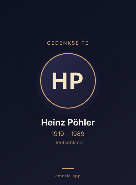 Gedenkportrait von Heinz Pöhler