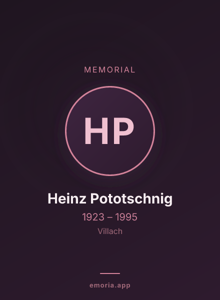 Memorial portrait of Heinz Pototschnig