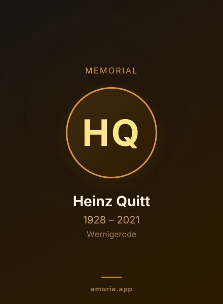 Memorial portrait of Heinz Quitt