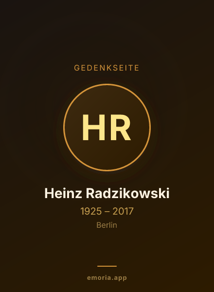 Gedenkportrait von Heinz Radzikowski