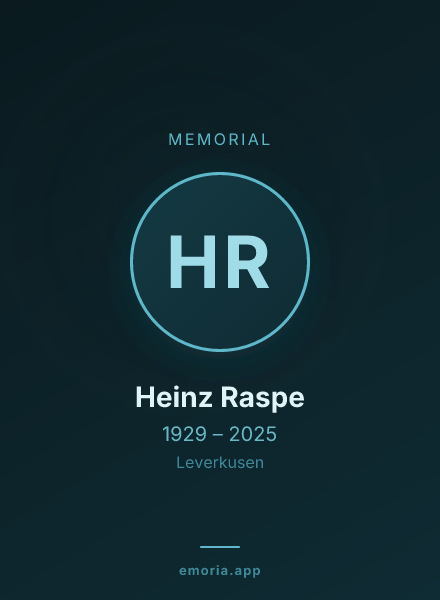 Memorial portrait of Heinz Raspe