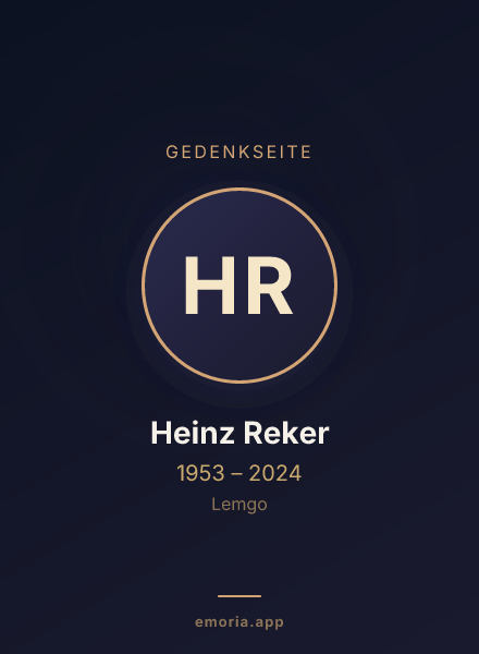 Gedenkportrait von Heinz Reker