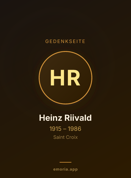 Gedenkportrait von Heinz Riivald