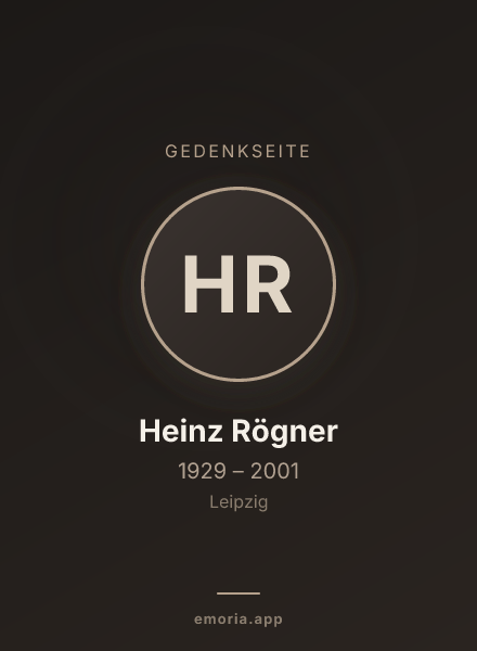 Gedenkportrait von Heinz Rögner
