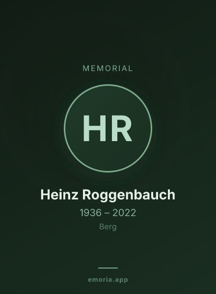 Memorial portrait of Heinz Roggenbauch
