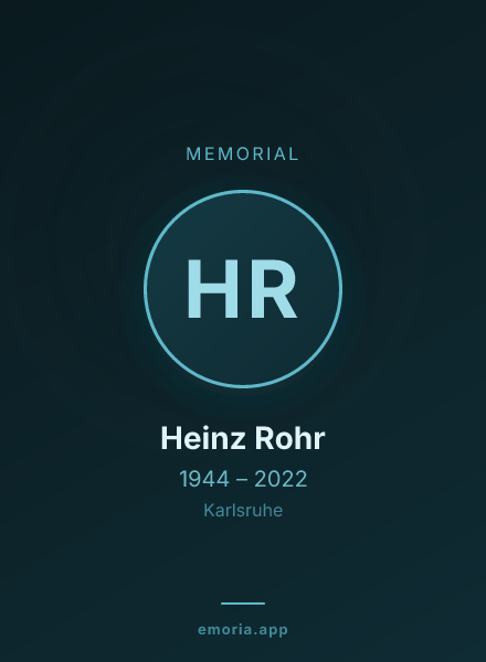 Memorial portrait of Heinz Rohr