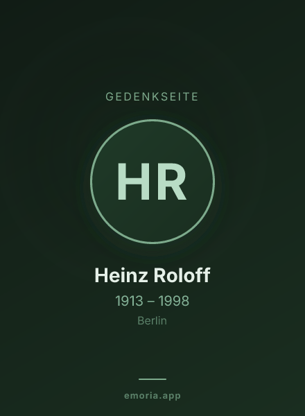 Gedenkportrait von Heinz Roloff