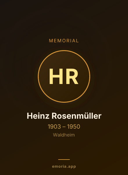 Memorial portrait of Heinz Rosenmüller