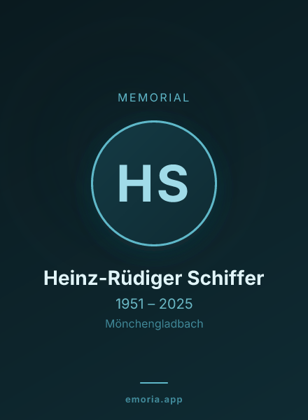 Memorial portrait of Heinz-Rüdiger Schiffer