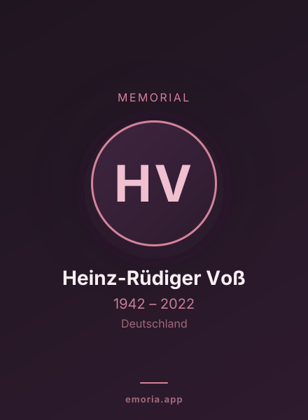 Memorial portrait of Heinz-Rüdiger Voß