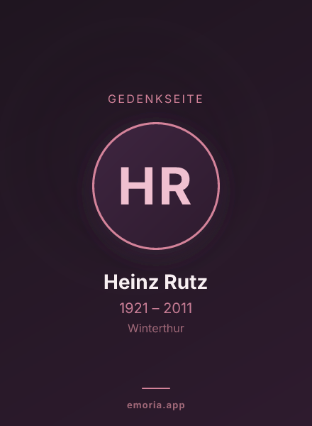 Gedenkportrait von Heinz Rutz