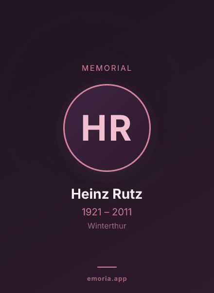 Memorial portrait of Heinz Rutz