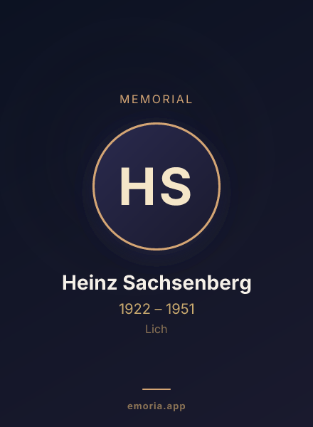 Memorial portrait of Heinz Sachsenberg